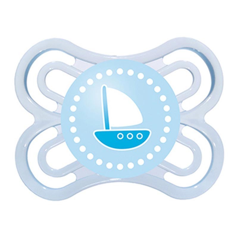 MAM Ciucci comfort, 0-3 mesi, confezione da 2, ciucci per neonati, forniti in custodia per sterilizzatore, materiali sostenibili, accessori per bambini per neonati, colore blu (vari motivi