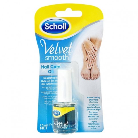 Scholl Velvet Smooth Nail Care Oil, bottiglia da 7,5 ml con pennello
