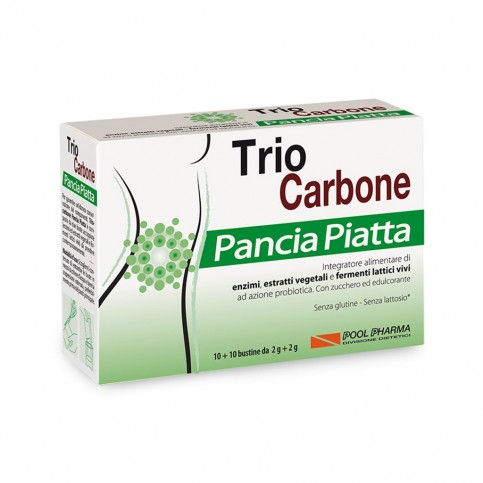 Pool Pharma Trio Carbone Pancia Piatta, 10+10 bustine