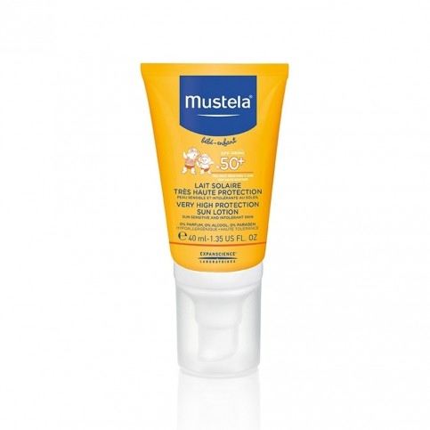 Mustela Latte Solare protettivo viso pelle delicata e fragile SPF 50+, 40 ml