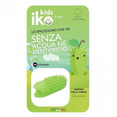 Iko Kids Mela Verde Ditale Fluoro - Spazzolino da dito