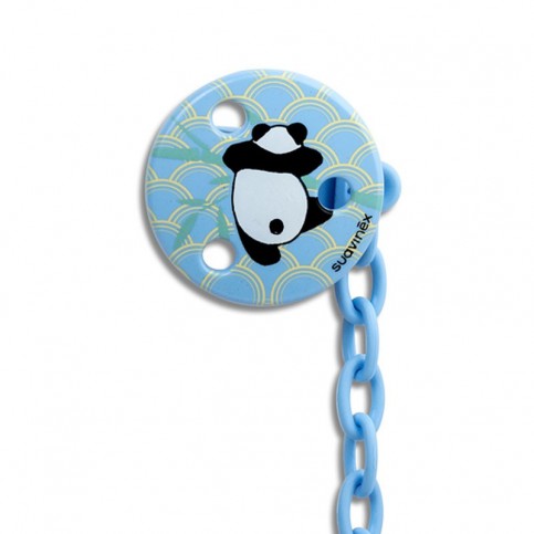 Suavinex Catenella Porta Ciuccio 0+ mesi - Panda Azzurro