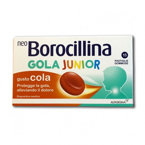 NeoBorocillina Gola Junior Pastiglie Gommose Gusto Cola, 15 pastiglie