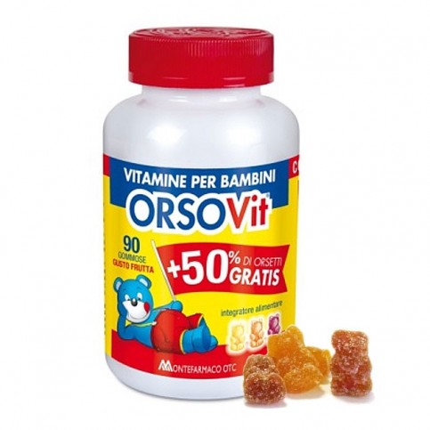 Orsovit Vitamine per Bambini, 90 caramelle gommose orsetto