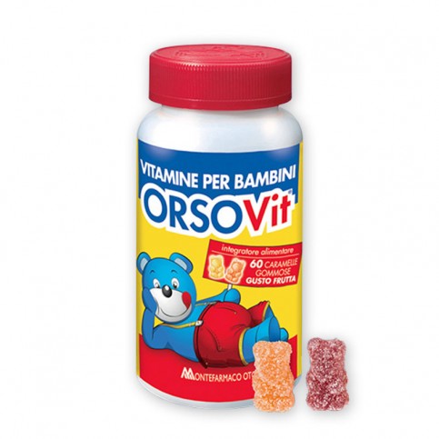 Orsovit Vitamine per Bambini, Flacone da 60 caramelle senza glutine