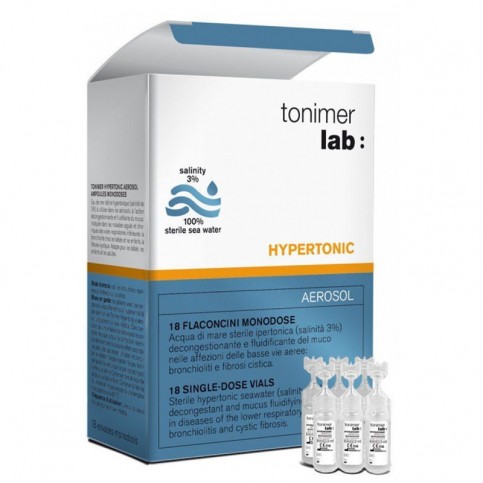 Tonimer Lab Hypertonic Aerosol, 18 flaconcini monodose da 3 ml