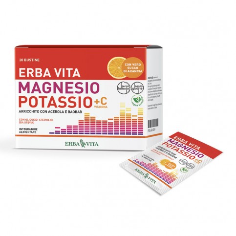 Erba Vita Magnesio Potassio + Vitamina C, 20 bustine