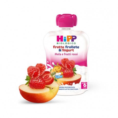 Hipp Bio Frutta Frullata con yogurt Mela e Frutti Rossi, 100 gr
