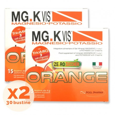 MG.KVIS Magnesio-Potassio Orange Ze.ro Zuccheri, 15 + 15 bustine