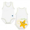 J BIMBI Body estivo neonato in cotone biologico Sealife Stella Marina, 1 pz