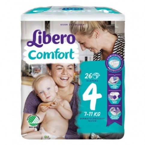Libero Comfort Taglia 4 7-11 kg, confezione da 26 pannolini