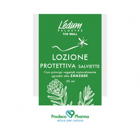 Ledum The Wall Lozione Protettiva anti zanzare, 14 salviette monouso