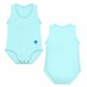 J Bimbi Body neonato estivo in cotone biologico senza maniche Azzurro, 1 pz