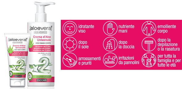 Zuccari Aloevera2 Crema d’Aloe Universale Viso Mani Corpo